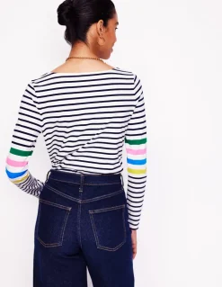 Ella Long Sleeve Breton-Ivory Multi Arm Placement-Boden Discount