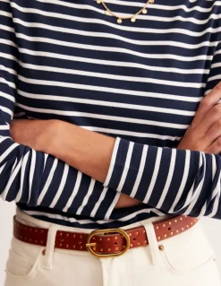 Ella Long Sleeve Breton-Navy, Ivory-Boden Best
