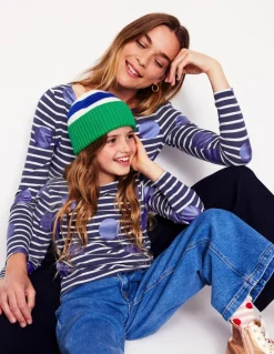Ella Long Sleeve Breton-Navy, Ivory, Blue Spot-Boden Flash Sale