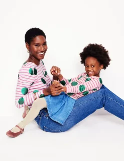 Ella Long Sleeve Breton-Pink, Ivory, Green Spot-Boden Best Sale