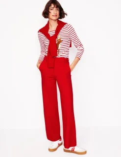 Ella Long Sleeve Breton-Red, Reindeer Stripe-Boden Flash Sale