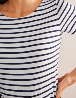 Ella Short Sleeve Breton-Ivory, Navy-Boden Cheap