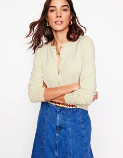 Emilia Cotton Crew Cardigan-Warm Ivory-Boden Store