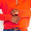 Emilia Cotton Crew Cardigan-Mandarin Orange-Boden Online