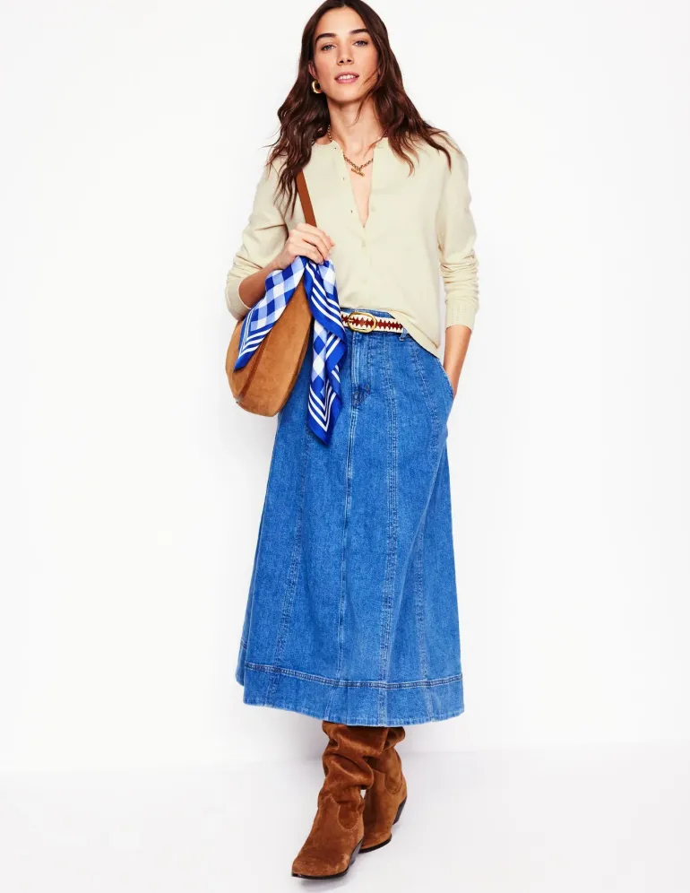 Emilia Cotton Crew Cardigan-Warm Ivory-Boden Store