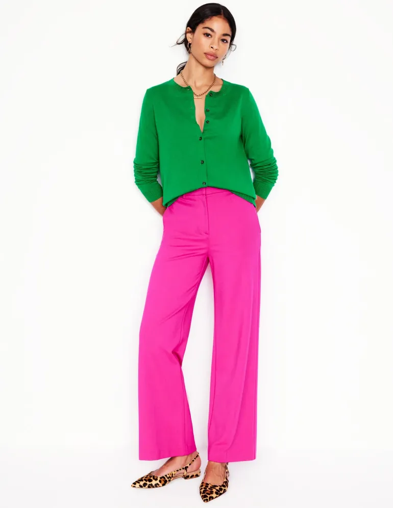 Emilia Cotton Crew Cardigan-Rich Emerald-Boden Discount