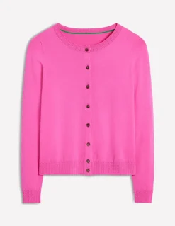Emilia Cotton Crew Cardigan-Tickled Pink-Boden Cheap