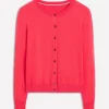Emilia Cotton Crew Cardigan-Camelia Pink-Boden Discount