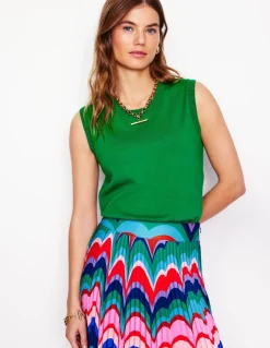 Emilia Cotton Crew Neck Vest--Boden New