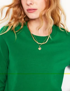 Emilia Cotton Crew Sweater--Boden New