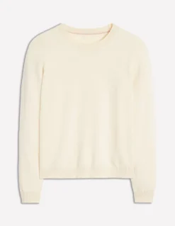Emilia Cotton Crew Sweater-Warm Ivory-Boden Flash Sale