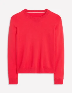 Emilia Cotton Crew Sweater-Camelia Pink-Boden Hot