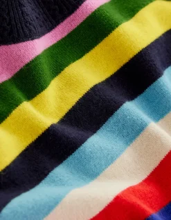 Emilia Cotton Crew Sweater-Poppy Red, Blue Multi-Boden Cheap