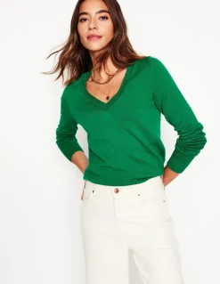 Emilia Cotton V Neck Sweater--Boden Cheap