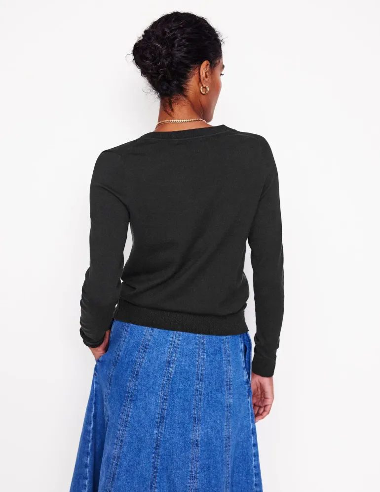 Emilia Cotton V Neck Sweater--Boden New