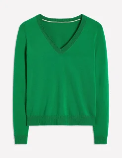 Emilia Cotton V Neck Sweater--Boden Cheap
