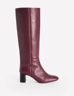 Erica Knee High Leather Boots-Oxblood Leather-Boden Sale