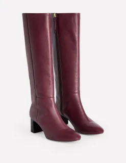 Erica Knee High Leather Boots-Oxblood Leather-Boden Sale