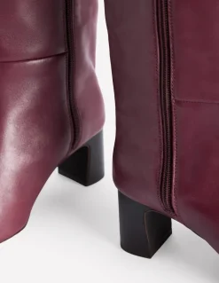 Erica Knee High Leather Boots-Oxblood Leather-Boden Sale
