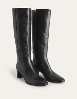 Erica Knee High Leather Boots-Black Leather-Boden Shop