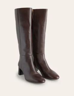 Erica Knee High Leather Boots-Chocolate Leather-Boden Discount