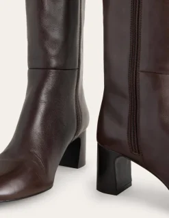 Erica Knee High Leather Boots-Chocolate Leather-Boden Discount