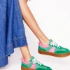 Erin Flatform Tennis Trainer-Rich Emerald/Festival Pink-Boden Outlet