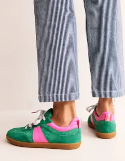 Erin Retro Tennis Sneakers-Green Colourblock-Boden Cheap