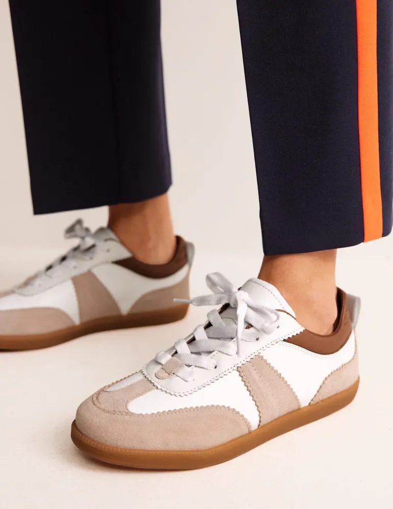 Erin Retro Tennis Sneakers-White Mix-Boden Sale