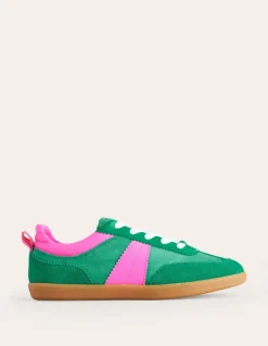 Erin Retro Tennis Sneakers-Green Colourblock-Boden Cheap