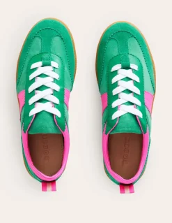 Erin Retro Tennis Sneakers-Green Colourblock-Boden Cheap