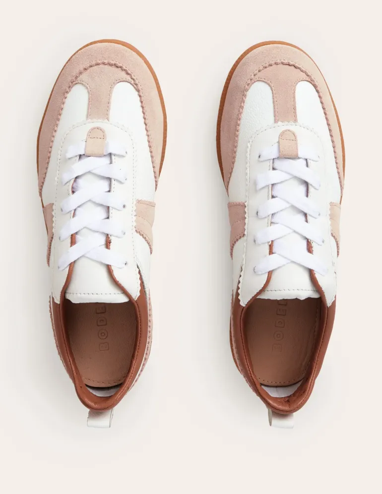 Erin Retro Tennis Sneakers-White Mix-Boden Sale