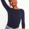 Essential Boat-Neck Jersey Top--Boden New