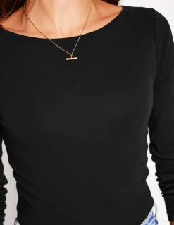Essential Boat-Neck Jersey Top--Boden New
