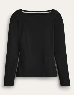 Essential Boat-Neck Jersey Top--Boden New