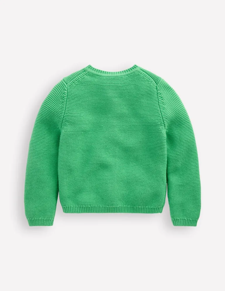 Essential Crew Neck Cardigan-Sapling Green-Boden Store