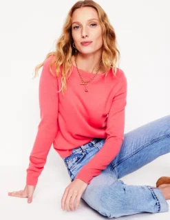 Eva Cashmere Boat Neck Sweater-Azalea Pink-Boden Shop
