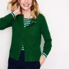 Eva Cashmere Crew Cardigan-Pine Green-Boden Shop