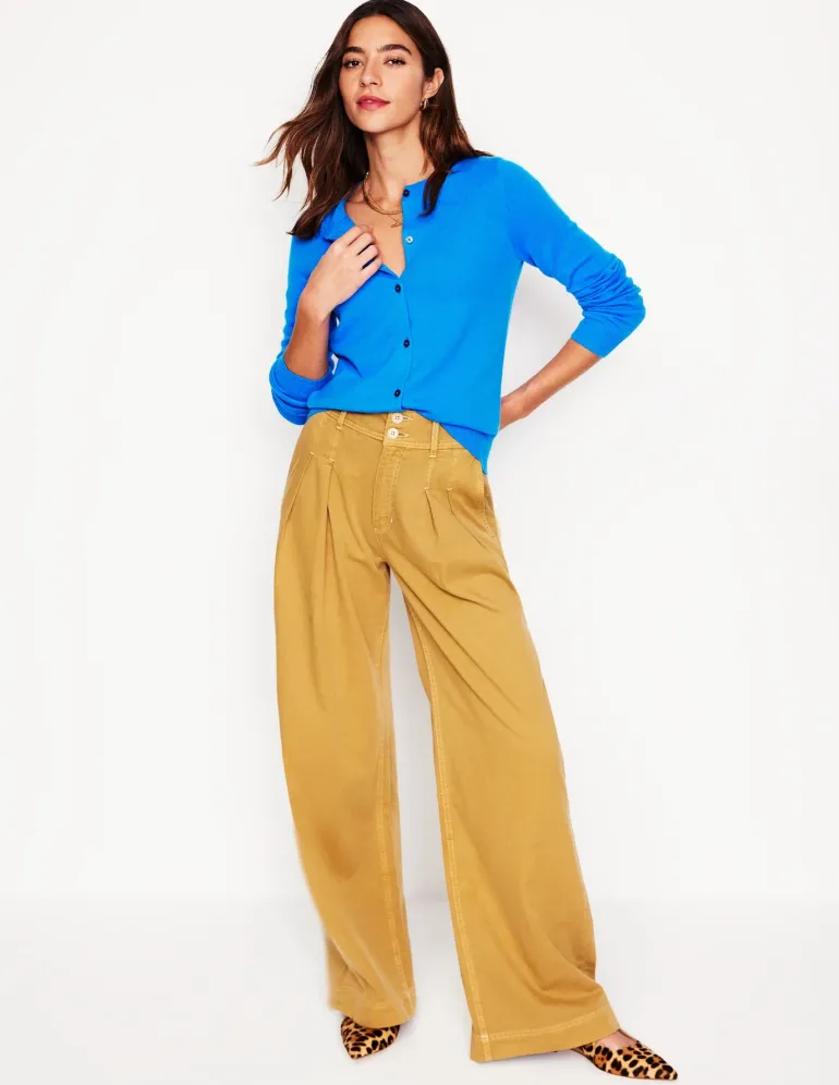 Eva Cashmere Crew Cardigan-Cerulean Blue-Boden Cheap