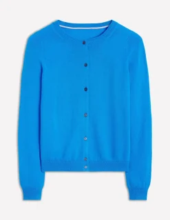 Eva Cashmere Crew Cardigan-Cerulean Blue-Boden Cheap