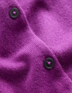 Eva Cashmere Crew Cardigan-Regal Purple-Boden Cheap