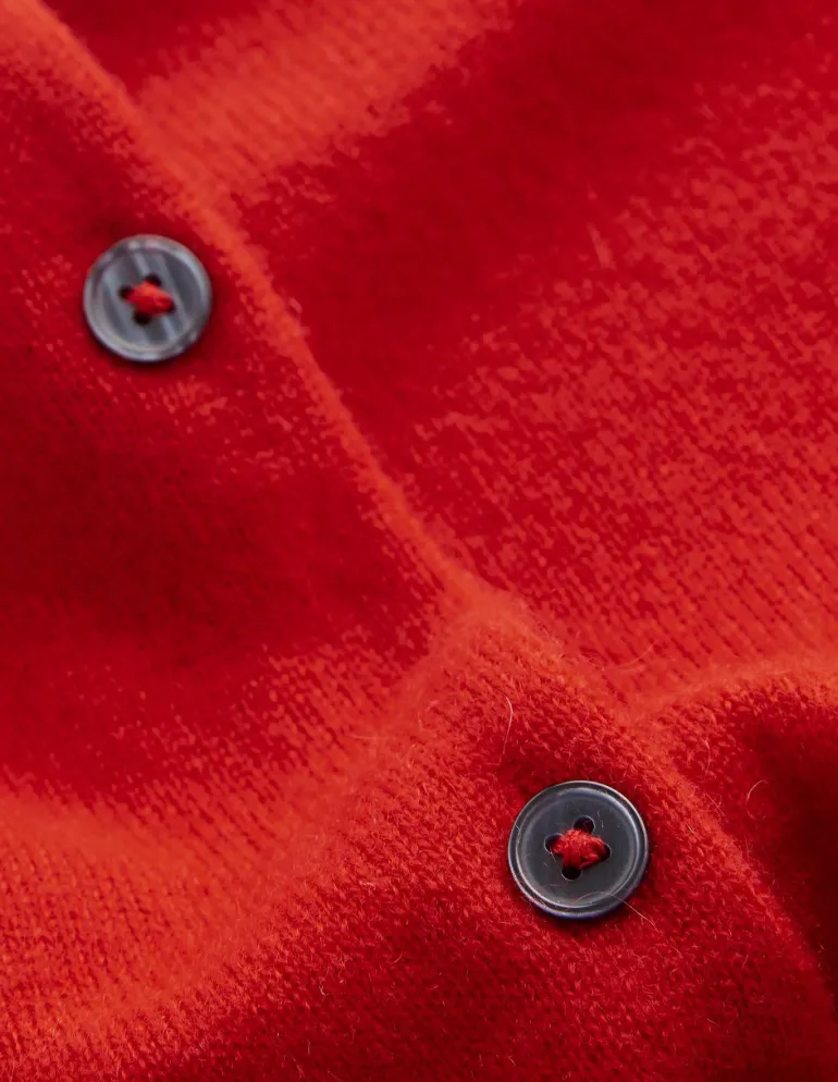Eva Cashmere Crew Cardigan-Rouge Red-Boden Fashion