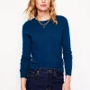 Eva Cashmere Crew Neck Jumper-Harbour Blue-Boden Online