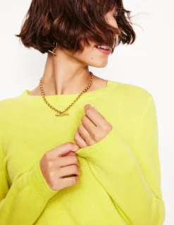 Eva Cashmere Crew Neck Jumper-Soda Yellow-Boden Cheap