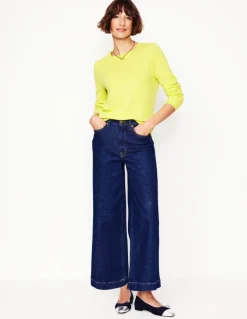 Eva Cashmere Crew Neck Jumper-Soda Yellow-Boden Cheap