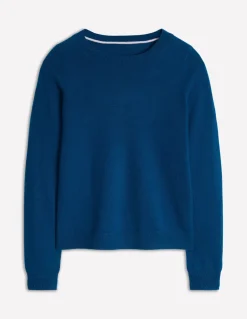 Eva Cashmere Crew Neck Jumper-Harbour Blue-Boden Online