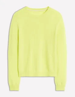 Eva Cashmere Crew Neck Jumper-Soda Yellow-Boden Cheap