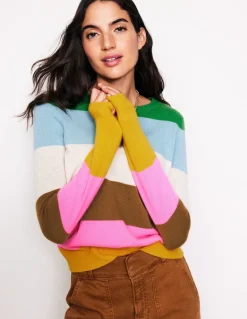 Eva Cashmere Crew Neck Sweater-Multi, Rainbow-Boden Fashion
