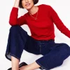 Eva Cashmere Crew Neck Sweater-Rouge Red-Boden Shop