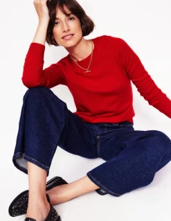 Eva Cashmere Crew Neck Sweater-Rouge Red-Boden Shop